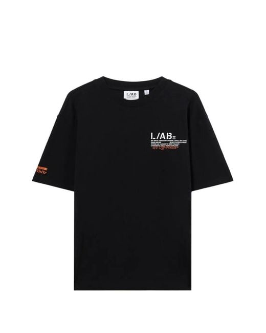 LAB C.O. OFF WHITE Black Duct Tape Graphic-Print T-Shirt for men