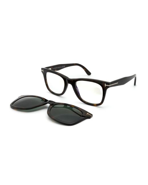 Tom Ford Green Tortoiseshell-Effect Magnetic-Clip Glasses