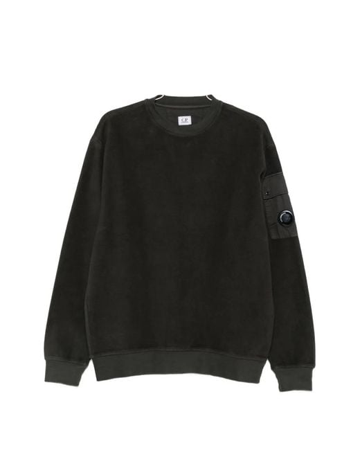 C P Company Black Lens-Detail Pocket Sweatshirt for men