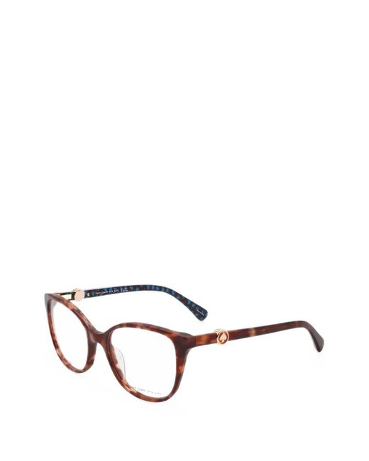 Kate Spade White Taya Tortoiseshell-Effect Glasses