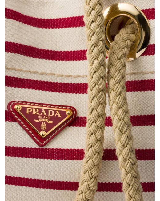 Prada White Small Mariner Bucket Bag