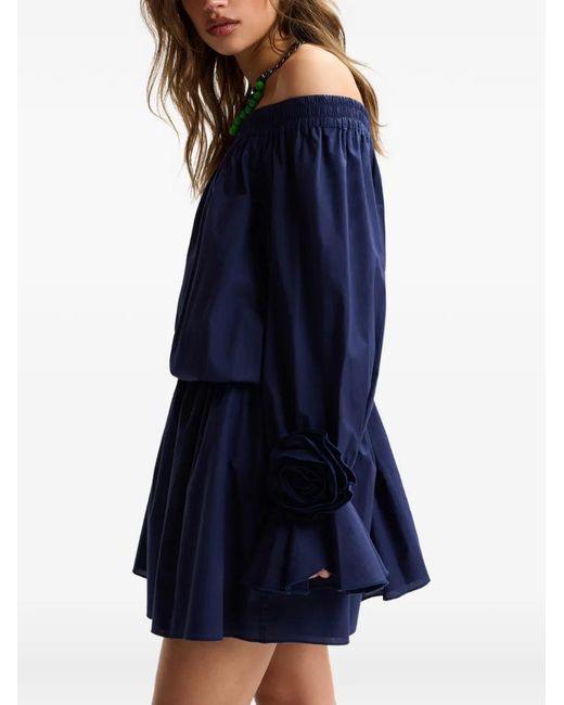 Essentiel Antwerp Blue Rosette-Embellished Mini Dress
