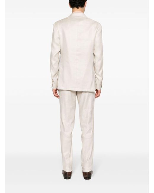 Costume croisé à revers pointus Lardini pour homme en coloris White
