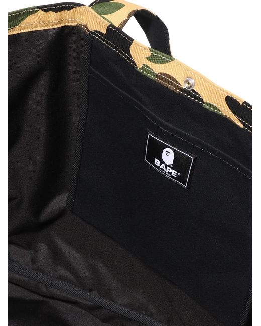 A Bathing Ape Black Abc Camo Tote Bag for men