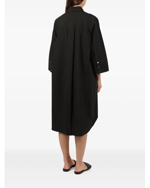 P.A.R.O.S.H. Black Poplin Midi Dress