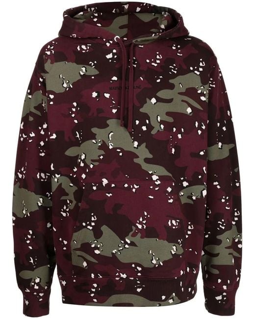 Maison Kitsuné Red Camouflage Pattern Hoodie for men