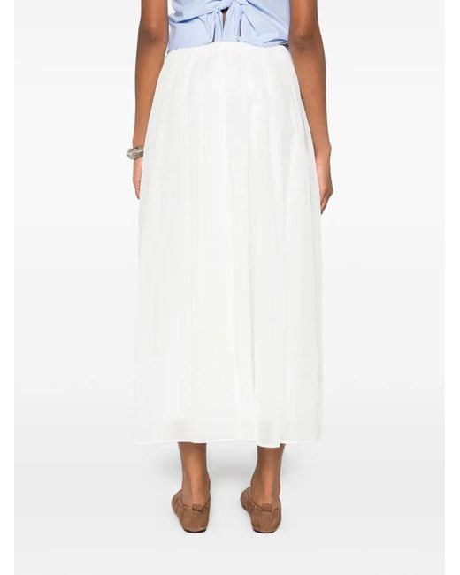 Brunello Cucinelli White Skirt