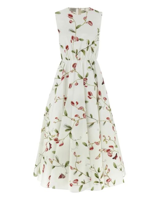 Robe En Coton À Coupe Mi-Longue Giambattista Valli en coloris White