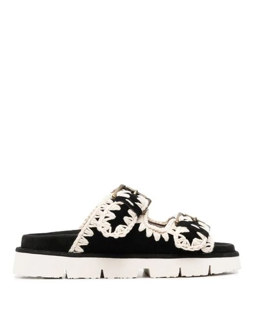Mou White Bio Buckle Sandals