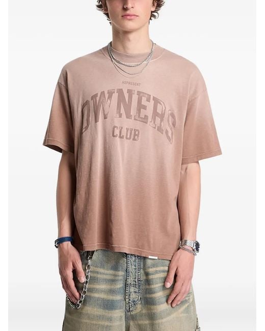 Represent Brown Owners Club Logo-Print T-Shirt