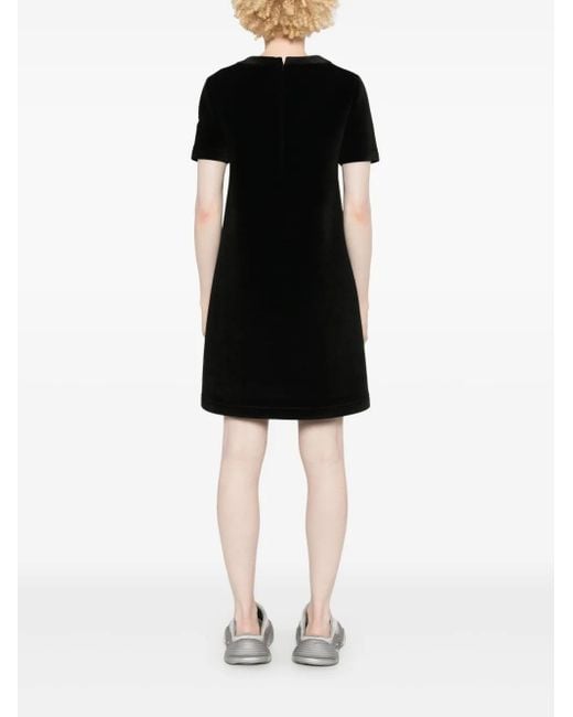Moncler Black Chic Logo Patch Mini Dress For
