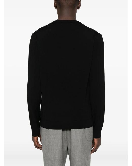 Daniele Fiesoli Black Crew-Neck Wool Sweater for men