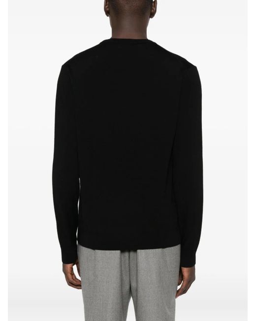 Daniele Fiesoli Black Crew-Neck Wool Sweater for men
