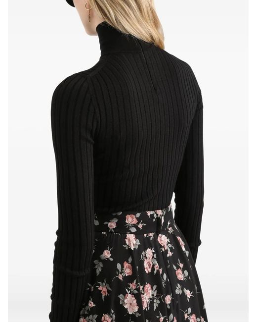 Dolce & Gabbana Black Pull Côtelé À Col Roulé