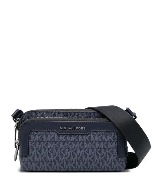 Michael Kors Blue Hudson Monogram Messenger Bag for men