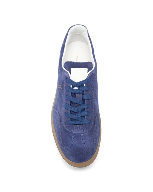 Liviana Conti Blue Logo-Print Suede Sneakers