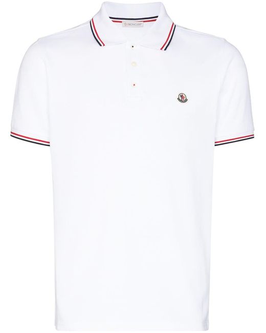 Moncler Cotton Polo Shirt in White for Men - Save 30% - Lyst