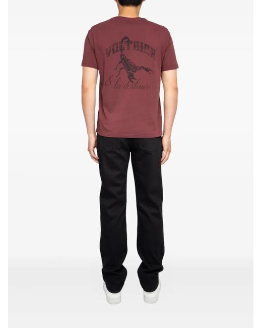 Zadig & Voltaire Red Scorpion-Print T-Shirt for men