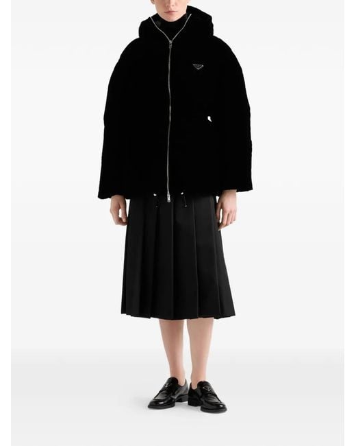 Prada Black Velvet Puffer Jacket