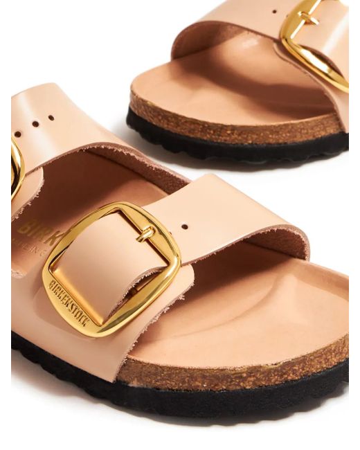 Birkenstock White Side-Buckle Slingback Leather Sandals