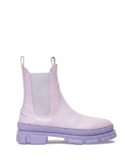 Bettina Vermillon Purple Simone Chunky-Sole Chelsea Boots