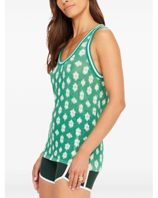 The Upside Green Latania Wales Floral-Print Tank Top