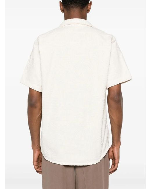 Oas White Golconda Cuba Camp-Collar Shirt for men