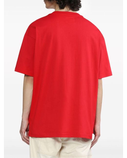 Chocoolate Red Logo-print Cotton T-shirt for men