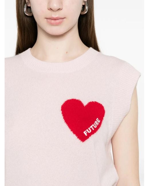 From Future Pink Heart-Knitted Vest