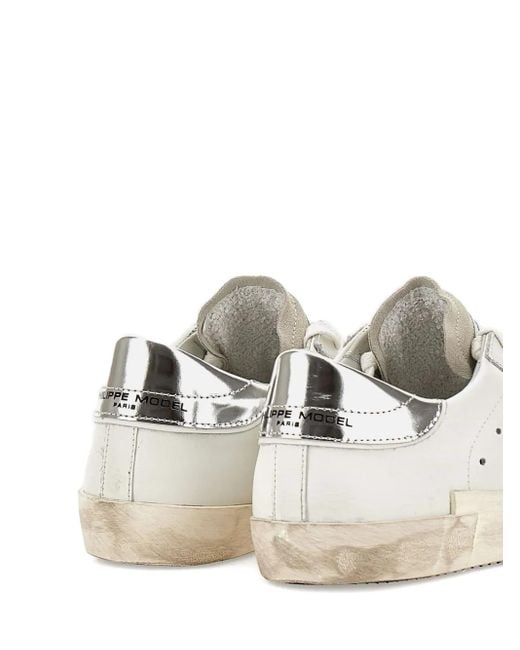 Philippe Model Suede Panelled Sneakers White