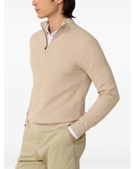 Hackett Natural Pull À Col Zippé for men