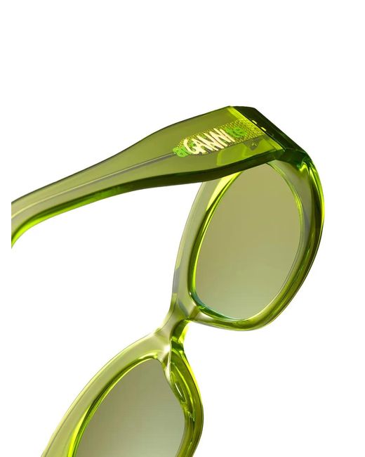 Ganni Green X Ace & Tate Xena Logo-Detail Sunglasses