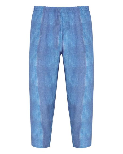 Amir Slama Blue Checked Trousers for men