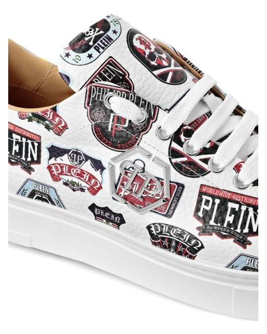 Philipp Plein White Carson Patches Low-Top Sneakers for men