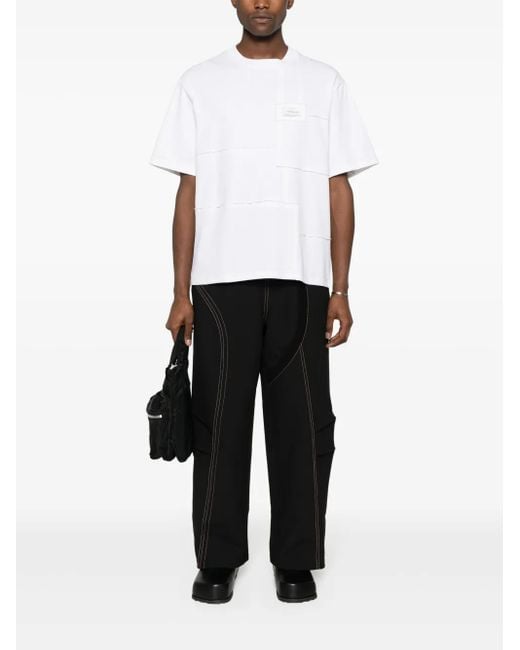 Feng Chen Wang Black Contrast-Stitching Trousers for men