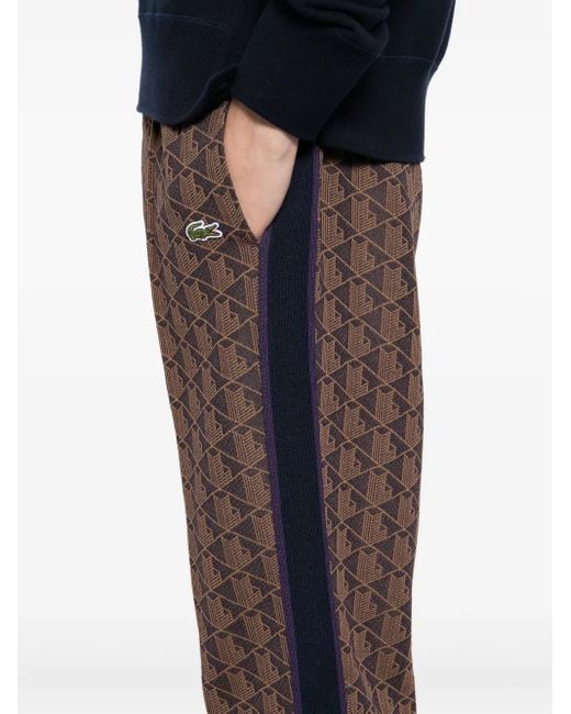 Lacoste Brown Logo-Patch Trousers for men