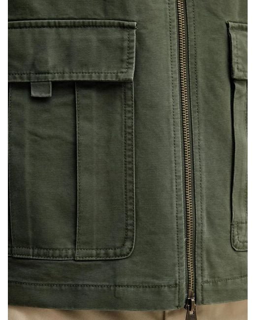 Benetton Green Multi-Pocket Gilet for men
