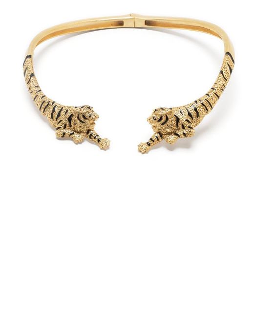 Roberto Cavalli Metallic Tiger-pendant Choker Necklace