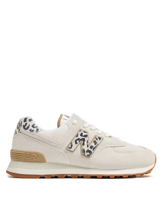 New Balance White 574 Lace-Up Sneakers