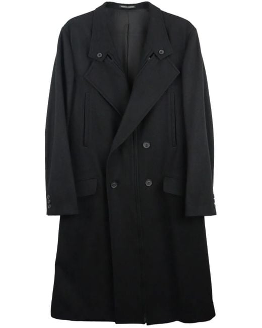 メンズ Yohji Yamamoto ダブルコート Black