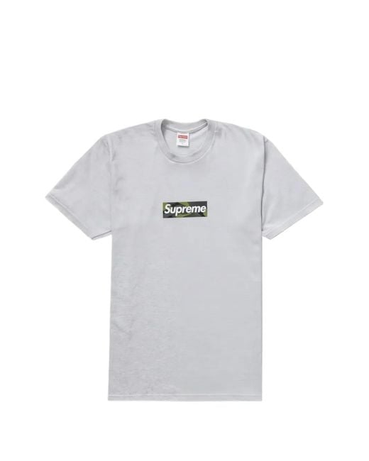 Supreme Gray Logo-Print T-Shirt for men