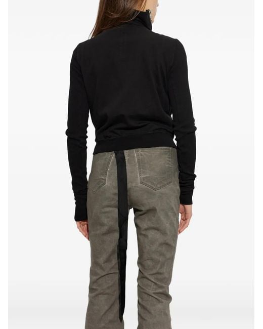 Rick Owens Black Asymmetric-Zip Sweatshirt