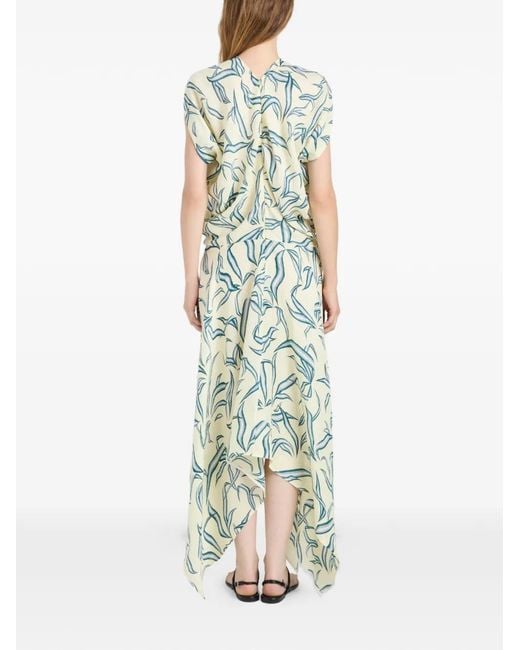 Proenza Schouler White Leaf-Print Asymmetric Dress