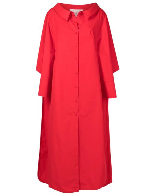 Valentino Garavani ケープディテール マキシドレス Red
