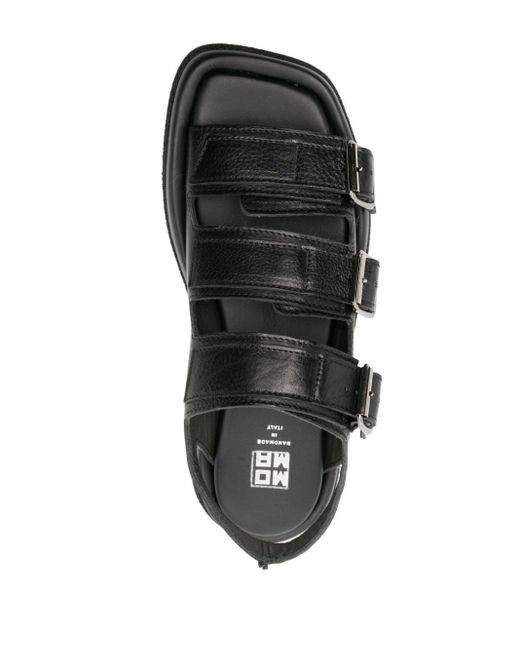 Moma Black Lux Buckled Leather Sandals