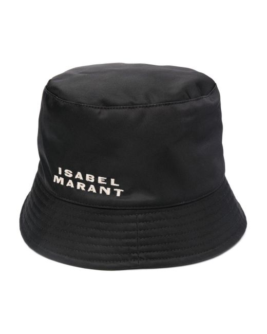 Sombrero de pescador con logo bordado Isabel Marant de color Black