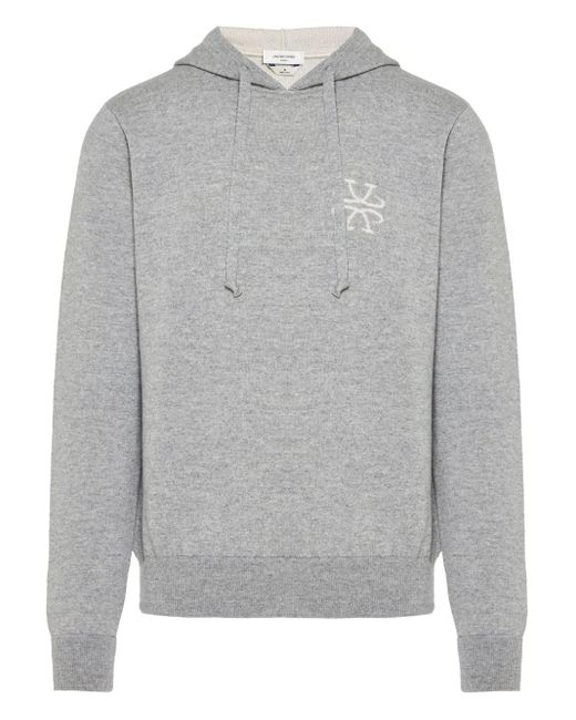 Jacob Cohen Gray Logo-Embroidered Hoodie for men
