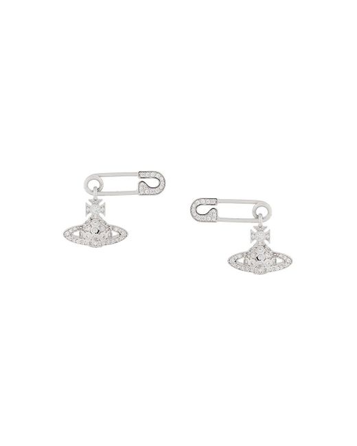 woede Bij wet Port Vivienne Westwood Lucrece Safety-pin Orb Earrings in Metallic | Lyst Canada