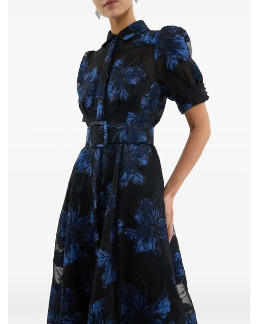 Rebecca Vallance Blue Alexandra Floral Belted Maxi Dress