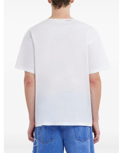 メンズ Marni ロゴ Tシャツ White